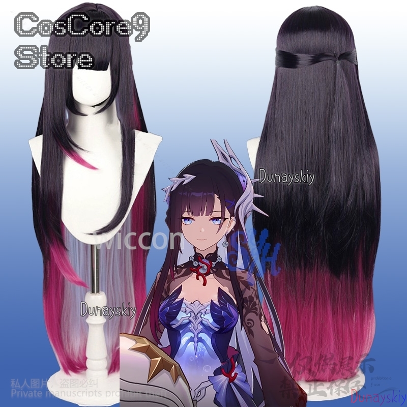Anime Cosplay Girl With Black Hair - Helektra Cosplay Game Honkai：Star Rail animeLong