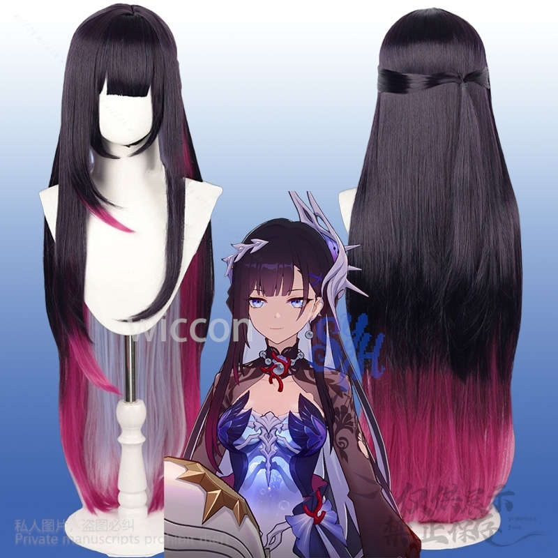 Anime Cosplay Girl With Black Hair - Helektra Cosplay Game Honkai：Star Rail animeLong