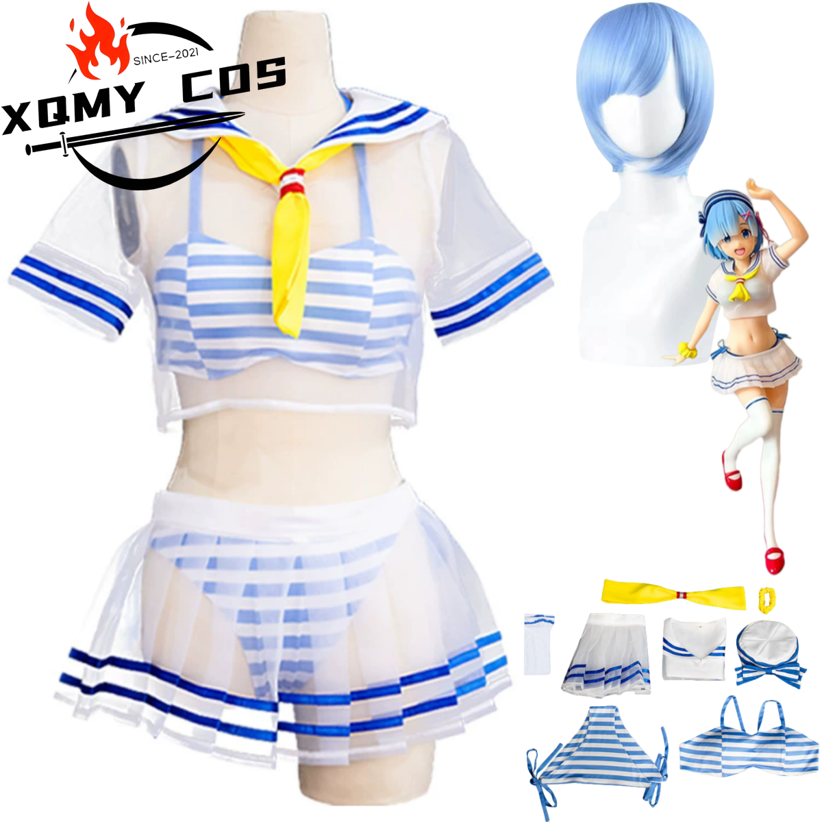 XqAnime Re:Life in A Different - Re Zero Rem Wig 评论和价格