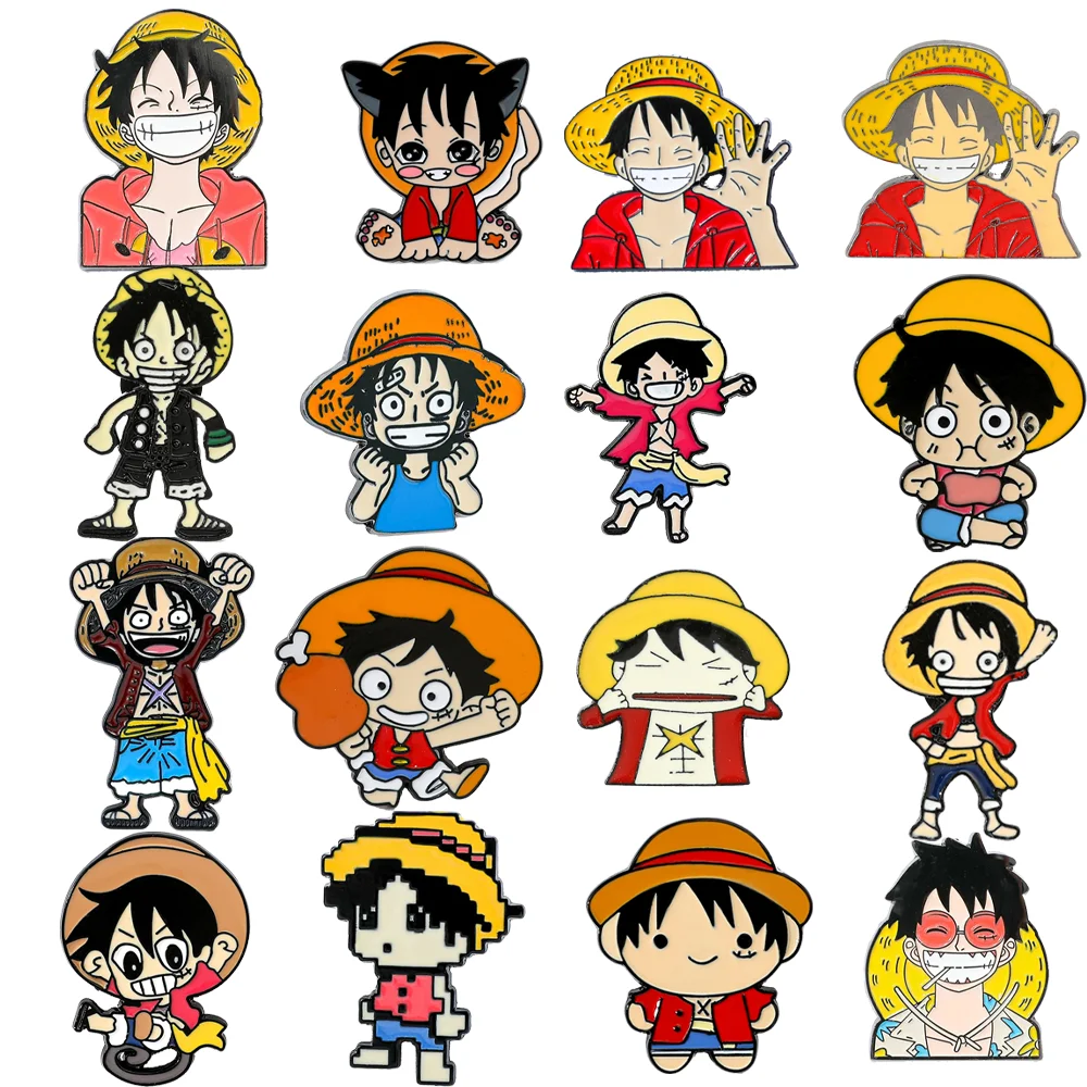 16 Pcs Cartoon Character Brooc - Anime Cosplay One Piece 评论和价格