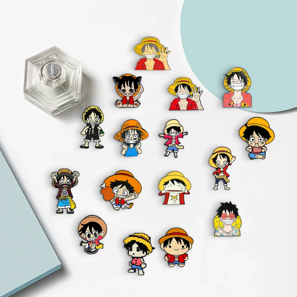 16 Pcs Cartoon Character Brooc - Anime Cosplay One Piece 评论和价格