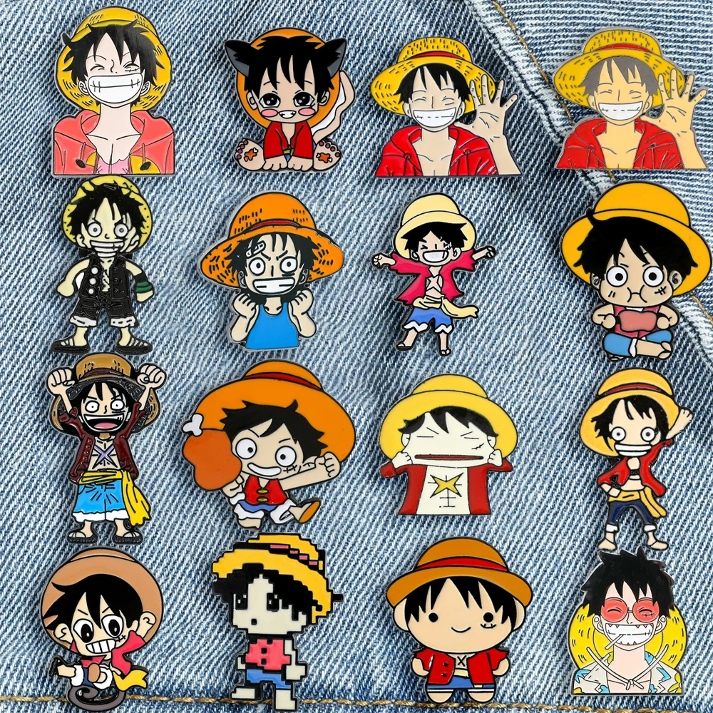 16 Pcs Cartoon Character Brooc - Anime Cosplay One Piece 评论和价格
