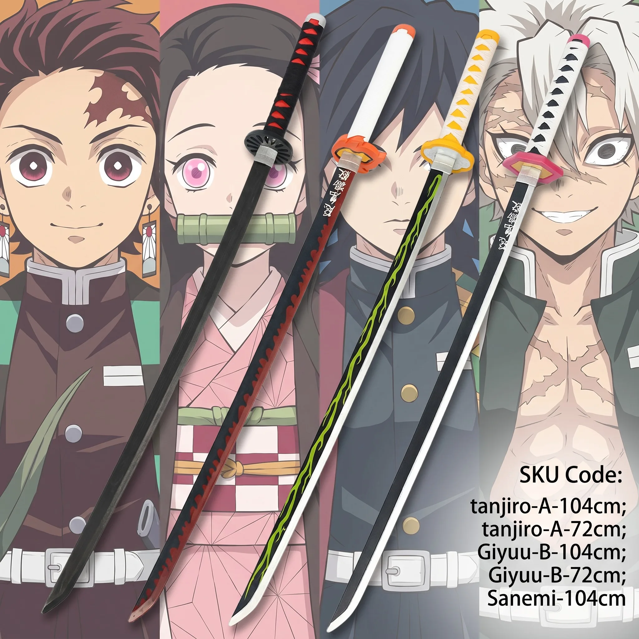 72 104cm Demon Slayer Katana T - Anime Cosplay Katana 评论和价格