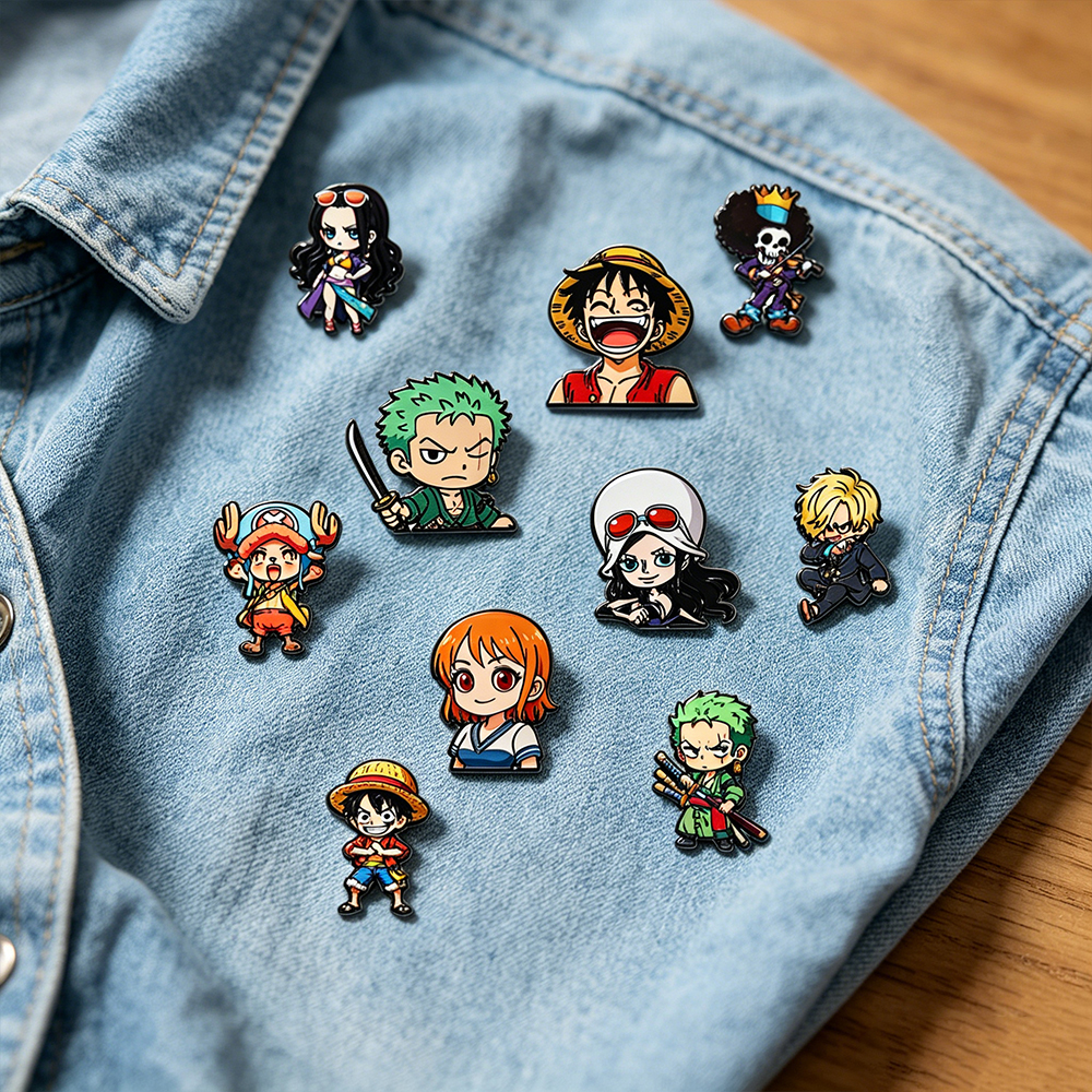 10pcs Cute Boys Enamel Pin Car - Anime Cosplay One Piece 评论和价格