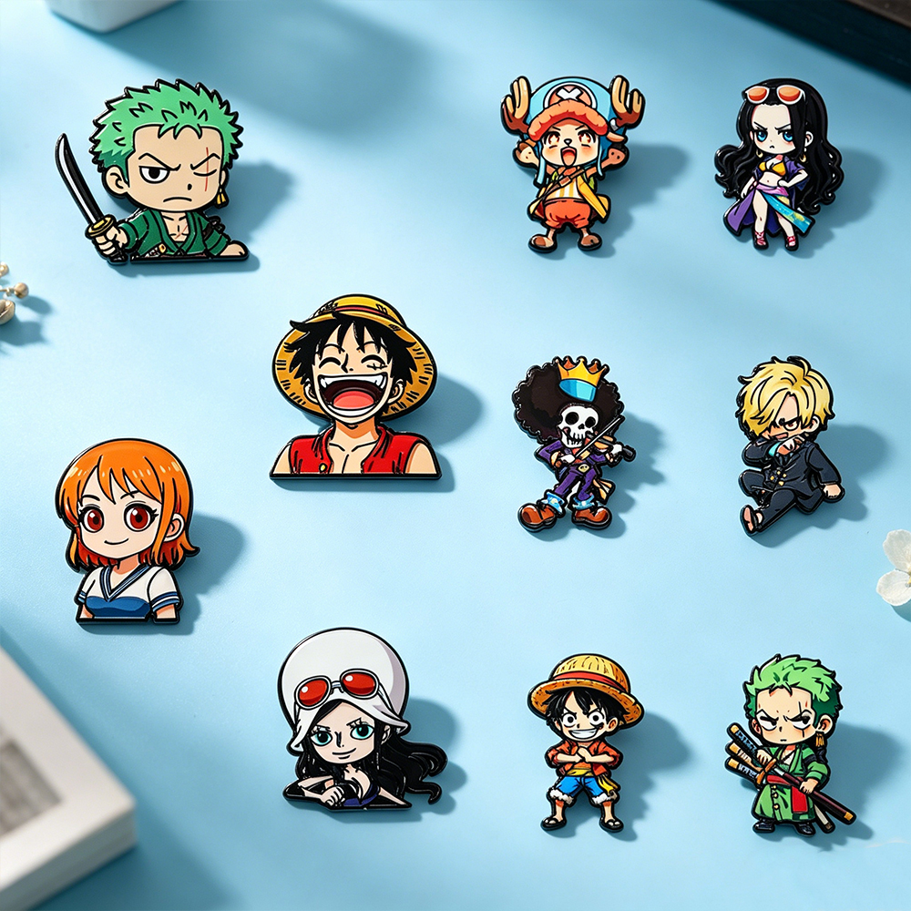 10pcs Cute Boys Enamel Pin Car - Anime Cosplay One Piece 评论和价格