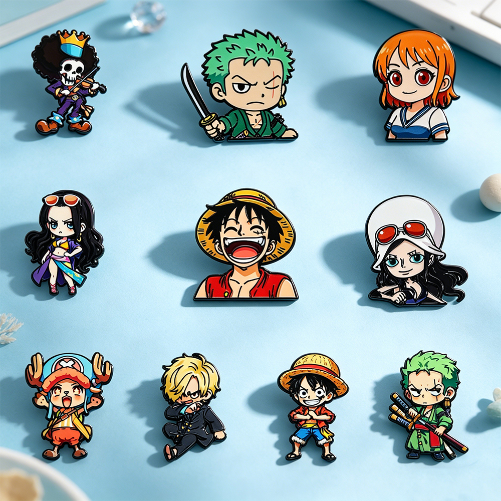 10pcs Cute Boys Enamel Pin Car - Anime Cosplay One Piece 评论和价格