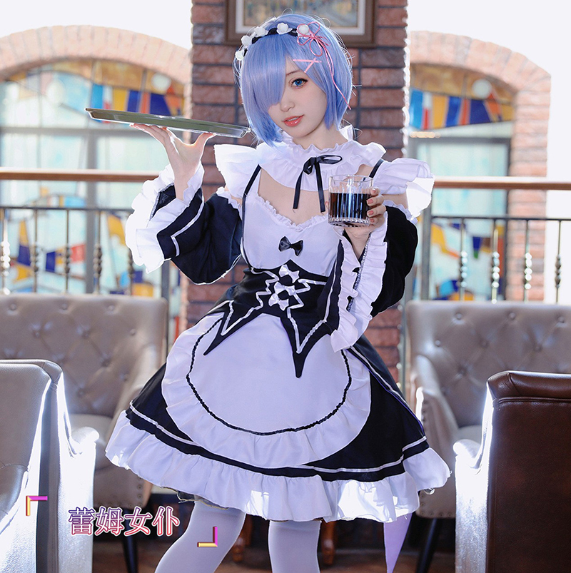 Anime Ram Rem Lolita Meid Cosp - Re Zero Rem Wig 评论和价格
