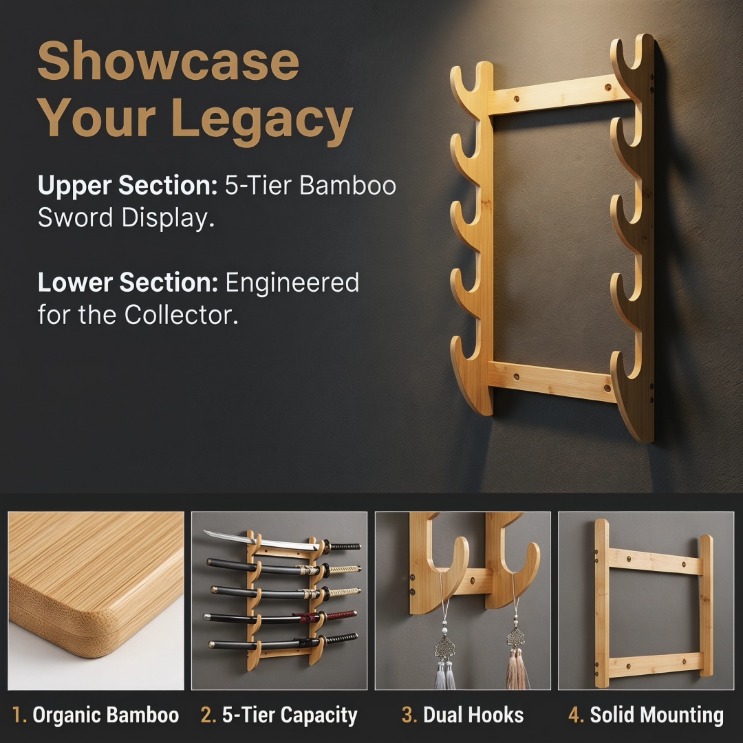 8-Layers Wall Sword Storage Sh - Anime Cosplay Katana 评论和价格