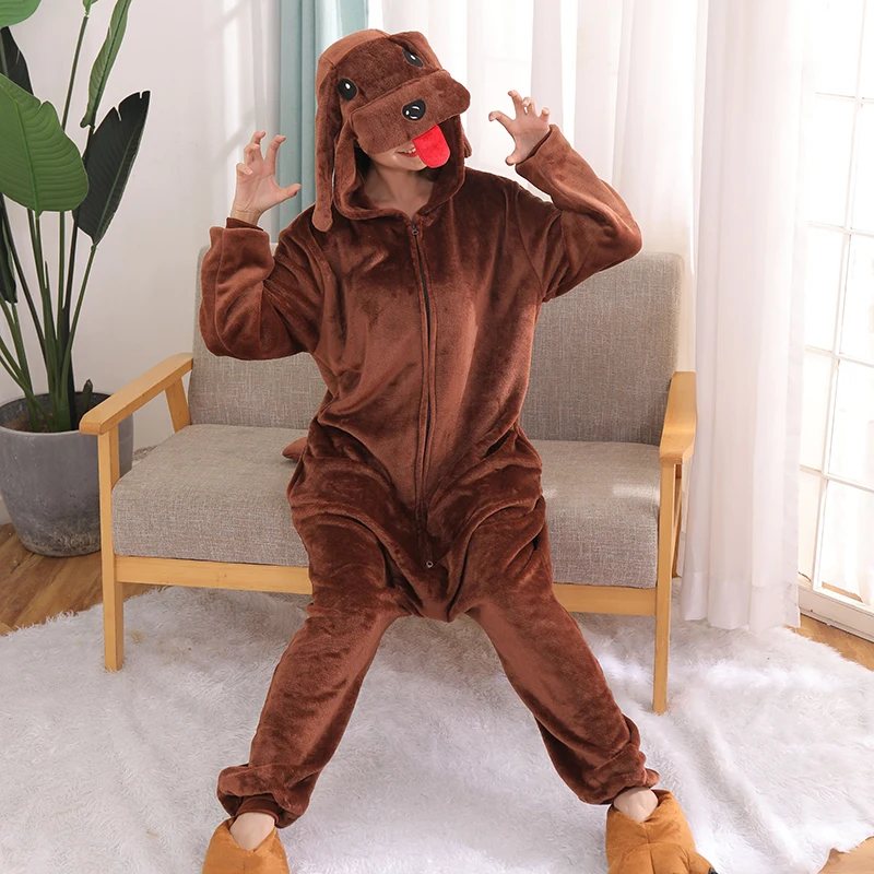 Soft Teddy Dog Pajamas Kigurum - Anime Cosplay One Piece 评论和价格