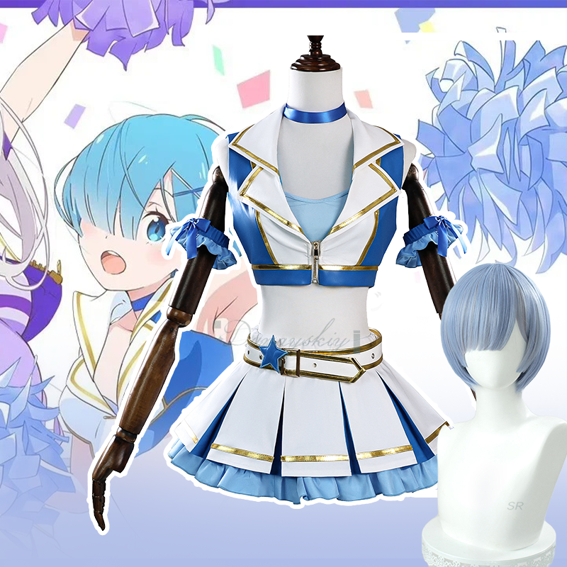 Rem Cosplay Costume Anime Re:L - Re Zero Rem Wig 评论和价格