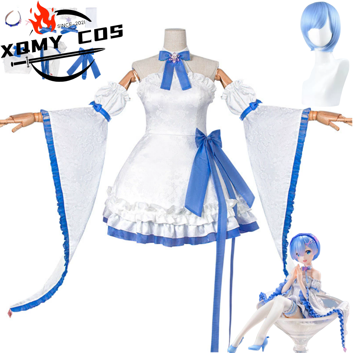 XqAnime Re:Life in A Different - Re Zero Rem Wig 评论和价格